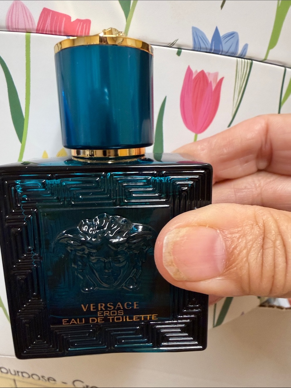 Versace Eros Eau de Toilette - Teal and Gold Bottle